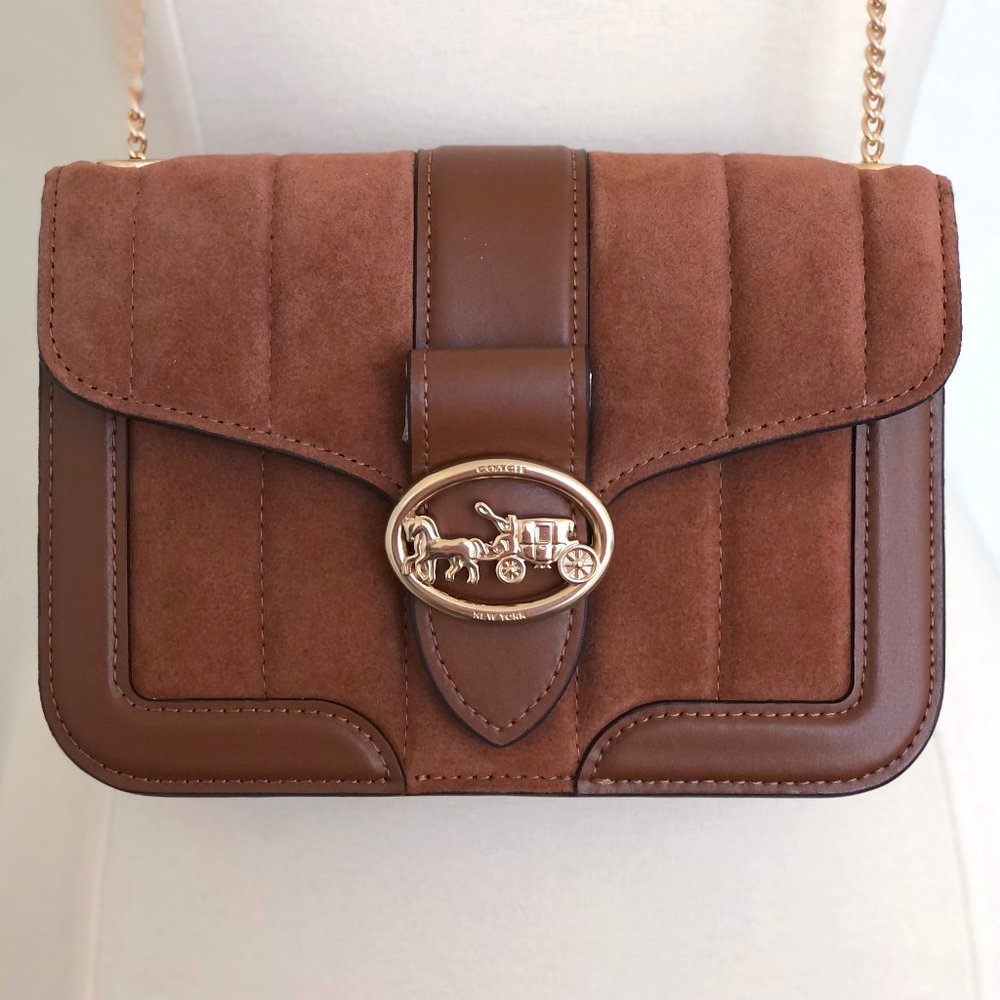 COACH Georgie Crossbody Bag With Linear Quilting C6062 NEW!